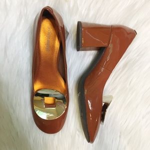 70s Style Buckle Accent Chunky Heels